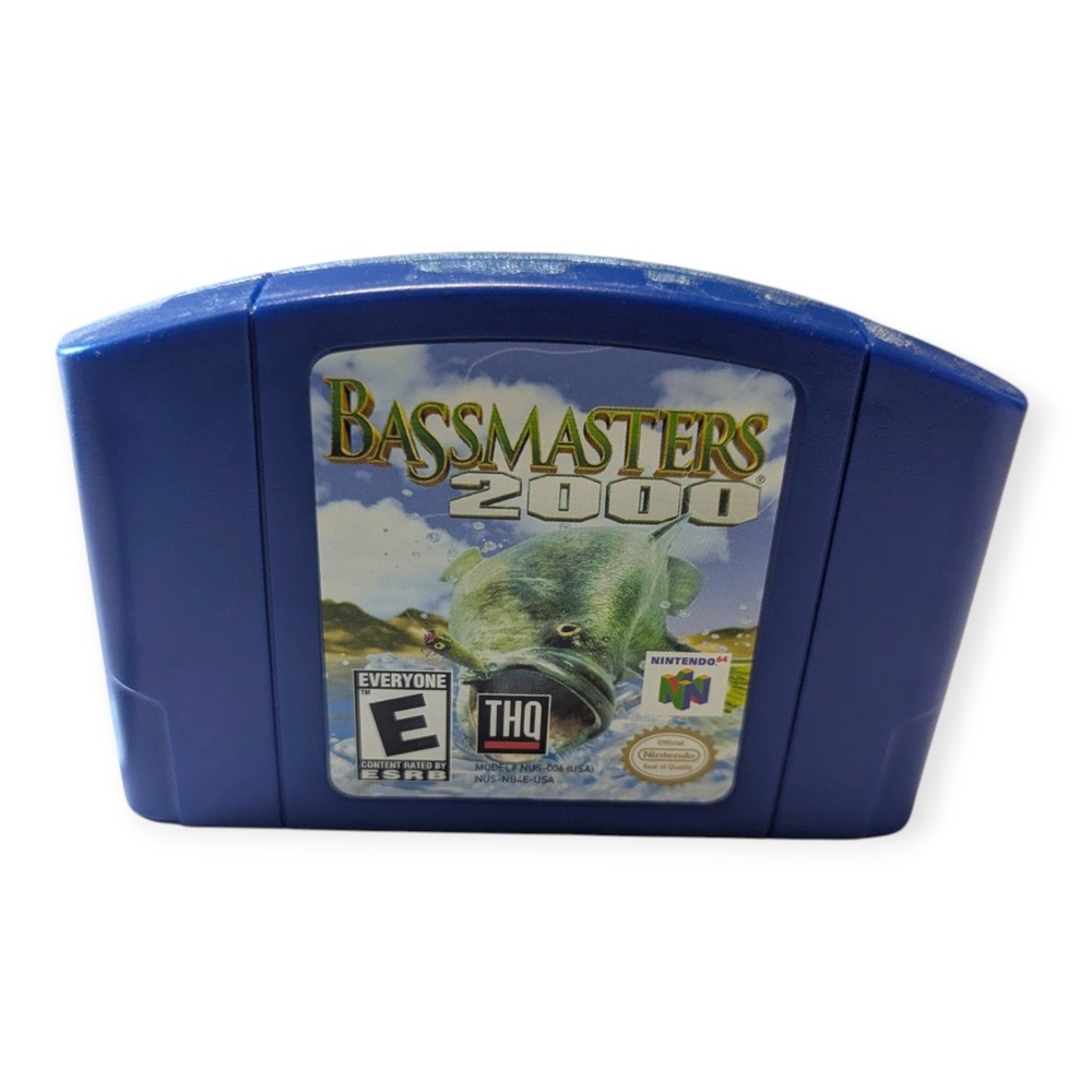 Bassmasters 2000 Nintendo 64 N64 Blue Cartridge THQ Fishing Game NTSC-U/C